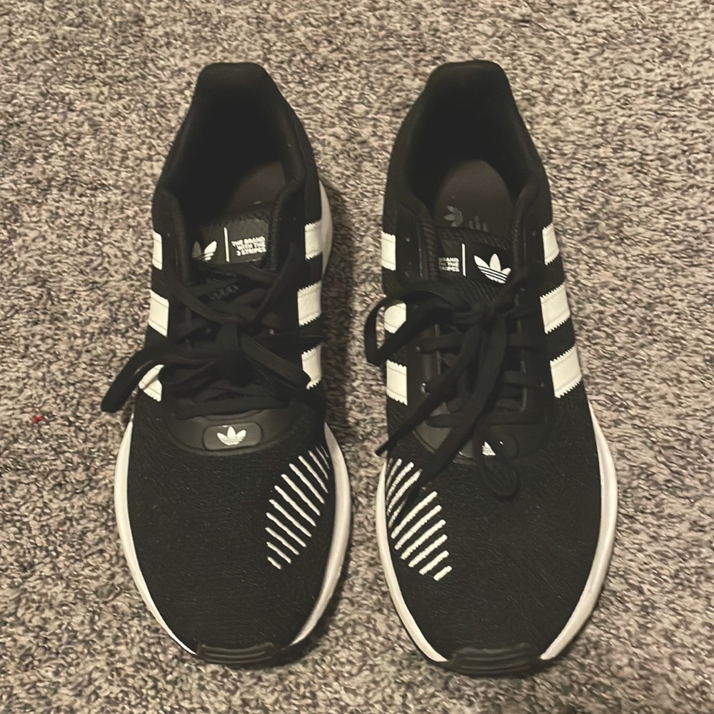 Black Adidas 3 stripe. Size 9 1/2